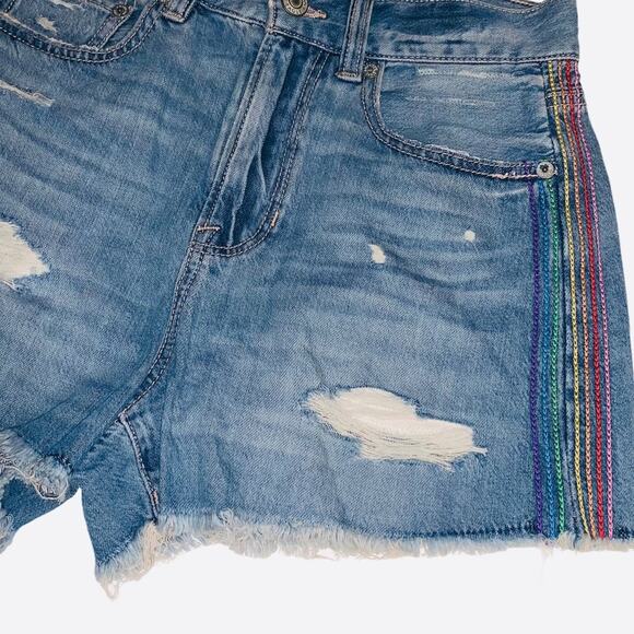 American Eagle Festival Rainbow Stripes shorts size 2 - Picture 11 of 13